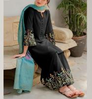 Elegant Design Lawn Embroidered Dress With Printed Diamond Organza Dupatta (Unstitched) (DRL-1518)	 Price in Pakistan