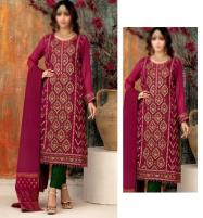 Embroidered 3 Pcs Dress With Bamber Chiffon Embroidered Dupatta (UnStitched) (DRL-1224) Price in Pakistan