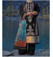 Embroidered Black EID Lawn Dress 2022 with Chiffon Dupatta  (Unstitched) (DRL-1167) Price in Pakistan