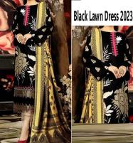Embroidered Black Lawn Dress 2023 with Chiffon Dupatta  (DRL-1252) Price in Pakistan