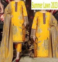 Embroidered Lawn Dress 2023 with Chiffon Dupatta (DRL-1251) Price in Pakistan