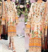 Luxury Lawn Collection Embroidered Dress With Printed Chiffon Dupatta (Unstitched) (DRL-1174) Price in Pakistan