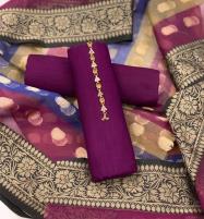 Raw Silk Dress with Organza Jacquard Dupatta (Unsicthed) (DRL-969) Price in Pakistan
