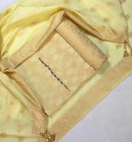 Fancy Jacquard Banarsi Style Cotton Dress with Organza Jacquard Dupatta (Unsicthed) (DRL-1127) Price in Pakistan