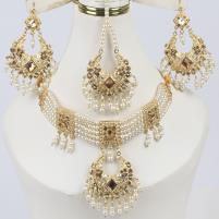 Golden And Pearl Jewelry Sets With Matha Patti (PS-324) Price in Pakistan