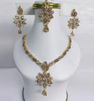 Star Golden Necklace Set With Earring & Matha Patti (ZV:15373) Price in Pakistan