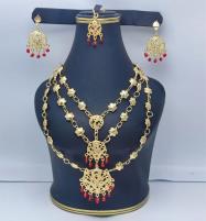 Golden Necklace Set With Earring (ZV:15234) Price in Pakistan