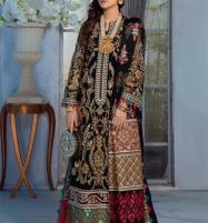 Chiffon Heavy Embroidered Party Wear Dress Chiffon Dupatta Silk Trouser (UnStitched) (CHI-671) Price in Pakistan