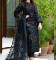 Luxury Lawn Collection Heavy Embroidered Dress With Bamber Chiffon Embroidered Dupatta (UnStitched) (DRL-1354) Price in Pakistan