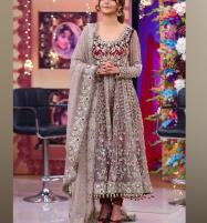 Heavy Embroidered Net Bridal Dress with Jamawar Trouser (CHI-242) (Unstitched) Price in Pakistan
