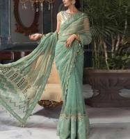Luxury Heavy Embroidered Net Bridal Saree HandworkS stones & Peals 7 Yard with Inner (CHI-699) Price in Pakistan