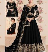 Indian Embroidered Black Chiffon Anarkali Style Maxi Dress 2022 (CHI-747) Price in Pakistan