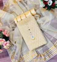Organza Jacquard Banarsi Dress with Organza Dupatta (Unsicthed) (DRL-1102) Price in Pakistan