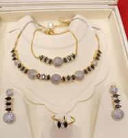 AD Zircon Jewelry Combo Gift Set Necklace + Earring Adjustable Bracelet (PS-516) Price in Pakistan