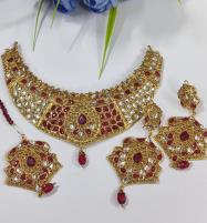 Stone With Pearls Collor Jewelry Set With Earring & Tikka (PS-461) Price in Pakistan