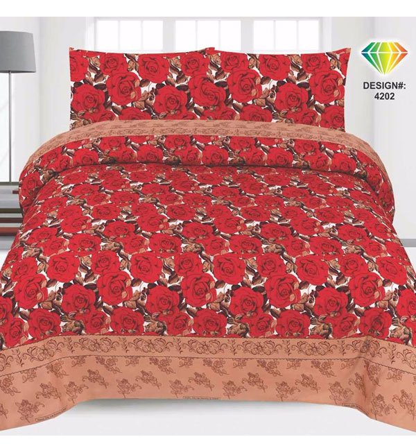 SINGLE BED Crystal Cotton Bed Sheet (1 Single Bed Sheet With Pillow Cover) (3D-44) Price in Pakistan
