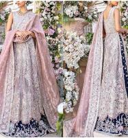 NET Mirror & Handwork Embroidered Wedding Maxi Dress For Girls (UnStitched) (CHI-706) Price in Pakistan