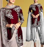 Silk Heavy Embroidered Dress With NET Embroidery Dress (Unstitched) (CHI-562) Price in Pakistan