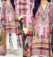 Latest Embroidered Lawn Dress With Printed Chiffon Dupatta (Unstitched) (DRL-1173) Price in Pakistan