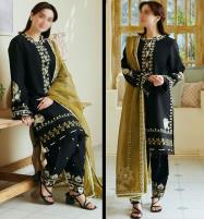 Latest Lawn Embroidered Dress With Organza Dupatta (Unstitched) (DRL-1682) Price in Pakistan