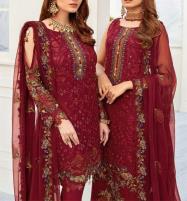 Chiffon Handwork Heavy Embroidered Dress With Embroidered Dupatta (CHI-500) Price in Pakistan