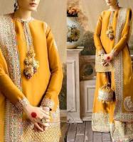 Handwork Embroidered Silk Wedding Dress with Embroidered Organza Dupatta(UnStitched) (CHI-620) Price in Pakistan