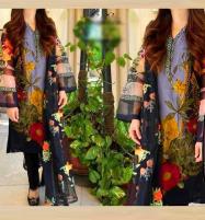 Latest Lawn Embroidery Dress with Chiffon Dupatta (UnStitched) (DRL-1191) Price in Pakistan