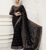 Latest Sequence Embroidered Saree (Unstitched) (CHI-836) Price in Pakistan