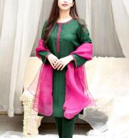 Latest Winter Collection Silk Dress With Organza Dupatta (Unstitched) (CHI-859) Price in Pakistan