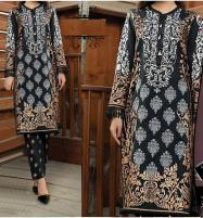 Linen 2 PCS Embroided Dress With Printed Trouser (LN-229) Price in Pakistan