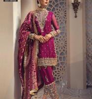 Luxury Organza Banarsi Full Heavy Embroidery Dress 2022 With  Banarsi Jacquard Dupatta (Unstitched) (CHI-614) Price in Pakistan