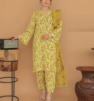 Luxury Digital Lawn Printed Dress With Digital Lawn Dupatta Digital Trouser (UnStitched) (DRL-1478) Price in Pakistan