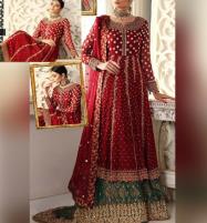 Luxury Embroidered Chiffon Dress With Net Embroidered Dupatta (UnStitched) (CHI-644) Price in Pakistan