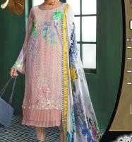 Luxury Chikan kari Embroidered Lawn Suit with Silk Dupatta  (Unstitched ) (DRL-523) Price in Pakistan