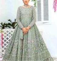 Luxury Mirror & Handwork Heavy Embroidered Net Bridal Maxi Dress 2022 (UnStitched) (CHI-659) Price in Pakistan