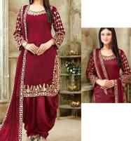 Chiffon Embroidery Mirror Work Suit With Mirror Work Dupatta (Unsicthed) (CHI-404) Price in Pakistan