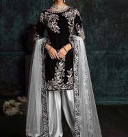 SILK Latest Embroidered Black Party Wear Dress 2022 (Unstitched) (CHI-563) Price in Pakistan