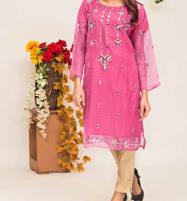 Stitched Eid Organza Collection Shasha Embroidery Work With Banarsi Trouser (Stitched) (CHI-455) Price in Pakistan