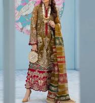 Heavy Wedding Collection Embroidered Dress With Organza Embroidered Dupatta (UNSTITCHED) (CHI-517) Price in Pakistan