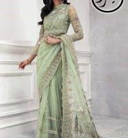 Most Hit Design Net Fully Heavy Embroidered Saree (CHI-437) Price in Pakistan