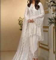 Heavy Embroidered Organza Dress with Net Duppata (Unstitched) (CHI-554) Price in Pakistan
