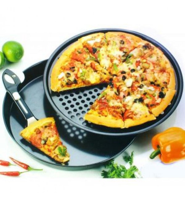 Pizza Pan Round Size Diameter 13 inches (Set of 2 Pieces) Deep Dish Pan + Crisper Dish Price in Pakistan