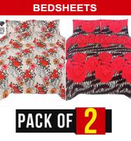 Pack Of 2 Crystal Cotton King Size Bed Sheet Set (BCP-94) & (BCP-96) Price in Pakistan