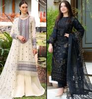 Pack of 2 - Luxury Heavy Embroidered Lawn Dress With Bamber Chiffon EMb. Dupatta (Unstitched) (Deal-100) Price in Pakistan