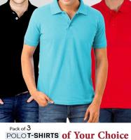 Pakistan Day Sale - Pack of 3 Polo T Shirts For Men of Your Choice (DT-24) Price in Pakistan