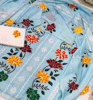 Paper Cotton Heavy Embroidered Dress With EMB Dupatta & EMB Trouser (Unstitched) (DRL-1665) Price in Pakistan