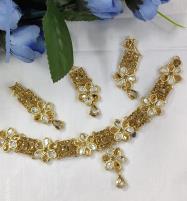 Kundan Necklace Set with Earrings & Tikka  (PS-448) Price in Pakistan