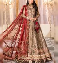 Luxury Handwork & Embroidered Khaddi Net Bridal Maxi Dress 2022 (Unstitched) (CHI-695) Price in Pakistan