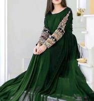 Stitched Chiffon Embroidered Green Maxi (120 Inch Flair) (CHI-577) Price in Pakistan
