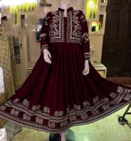 Stitched Koti Style Embroidered Shahmos Silk Frock (RM-72) Price in Pakistan